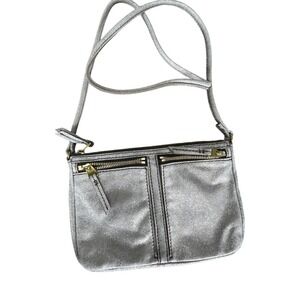 Fossil Erin Metallic Cowhide Leather Crossbody Bag